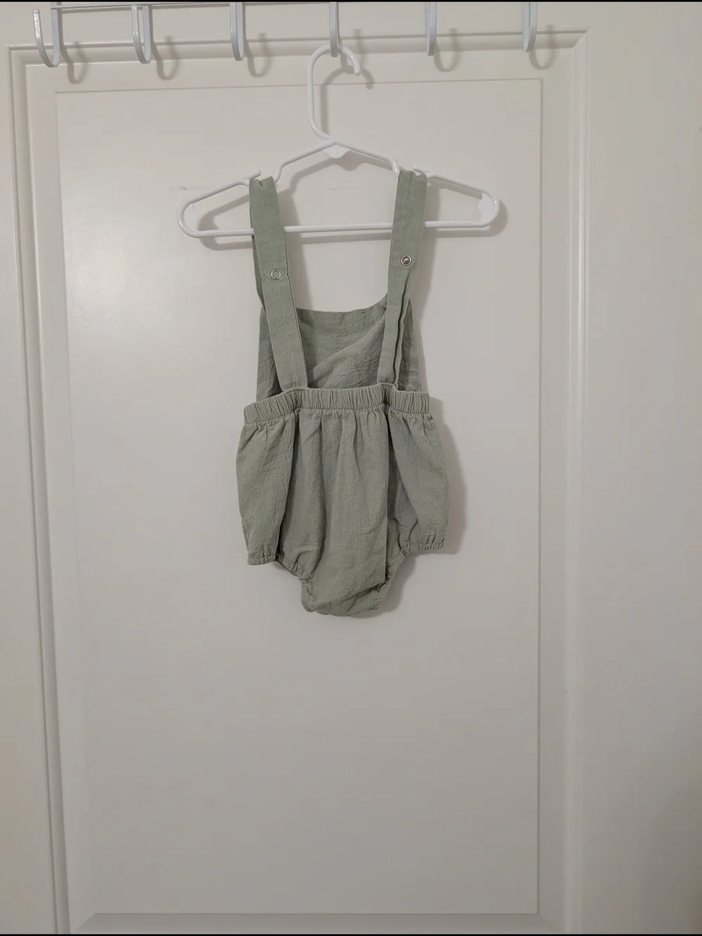 💥3/$24 Sage Green Goose Embroidered Bubble Romper - Picture 5 of 5
